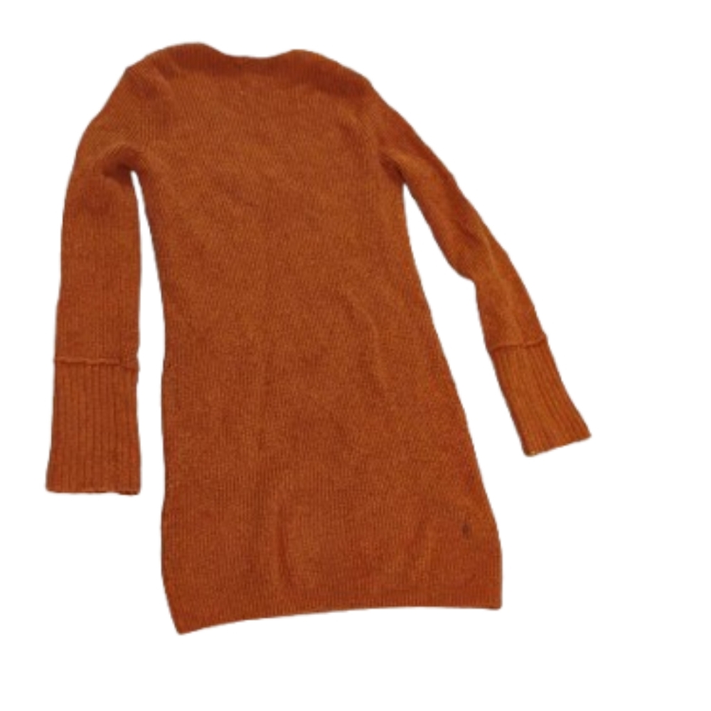 Something Navy Knit V Neck Orange Long Sleeve Sweater Dress Sz Small - Picture 2 of 3